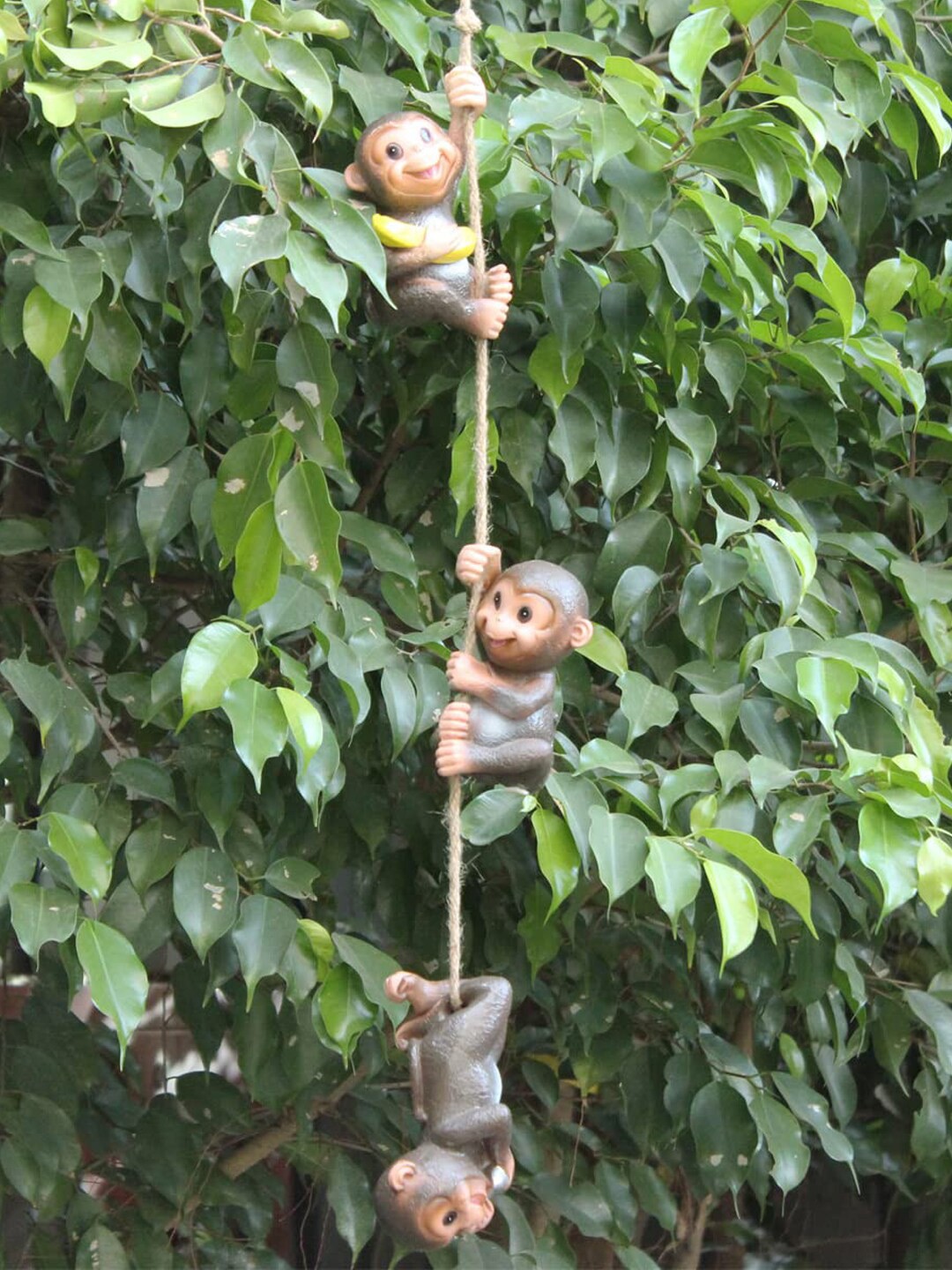 

Wonderland Brown Hanging Monkeys Resin Garden Accessory