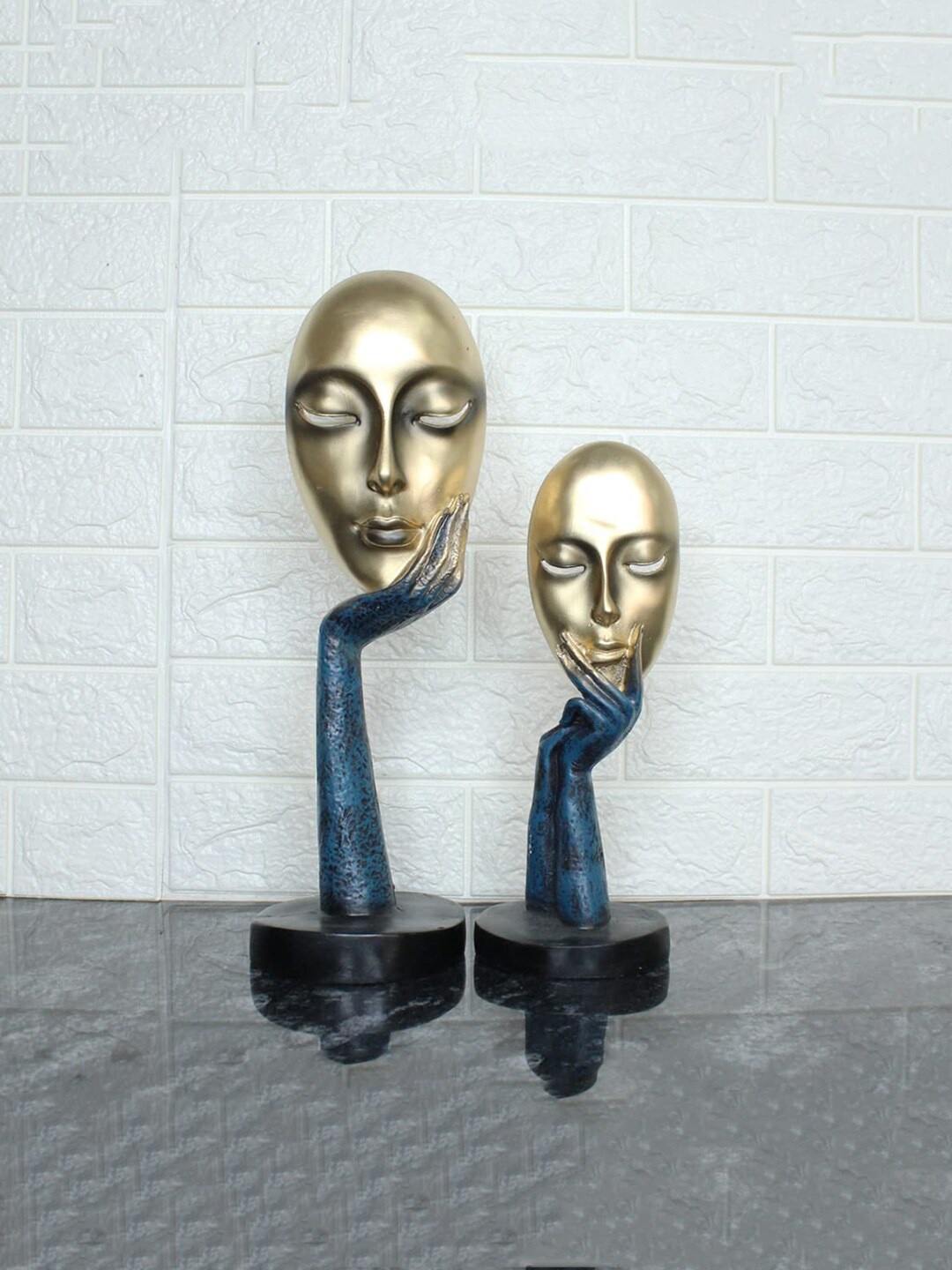 

Wonderland Gold-toned Set of 2 Mask Face Home Decor
