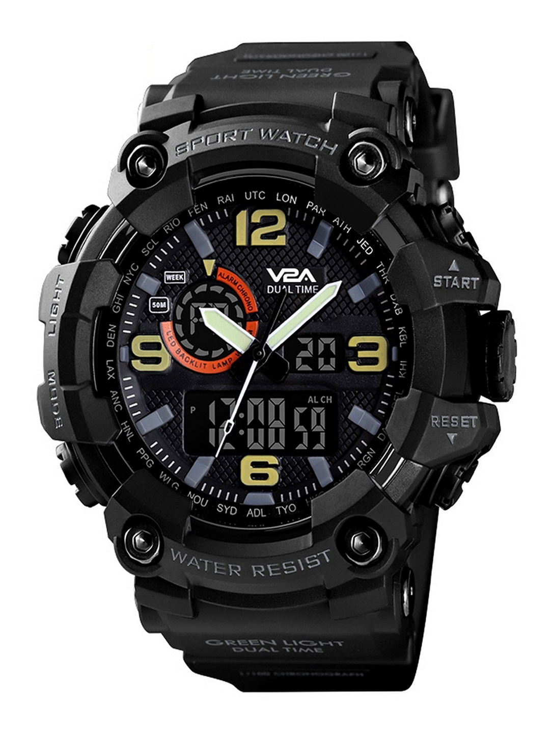 

V2A Men Black Dial & Straps Analogue and Digital Multi Function Watch V2A-1520