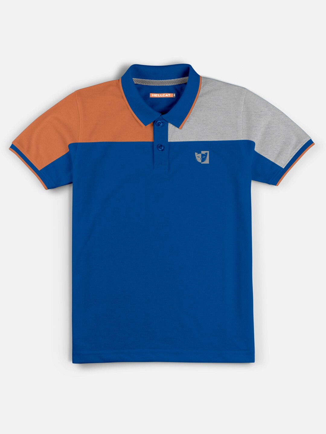 

HELLCAT Boys Blue Polo Collar Bio Finish T-shirt