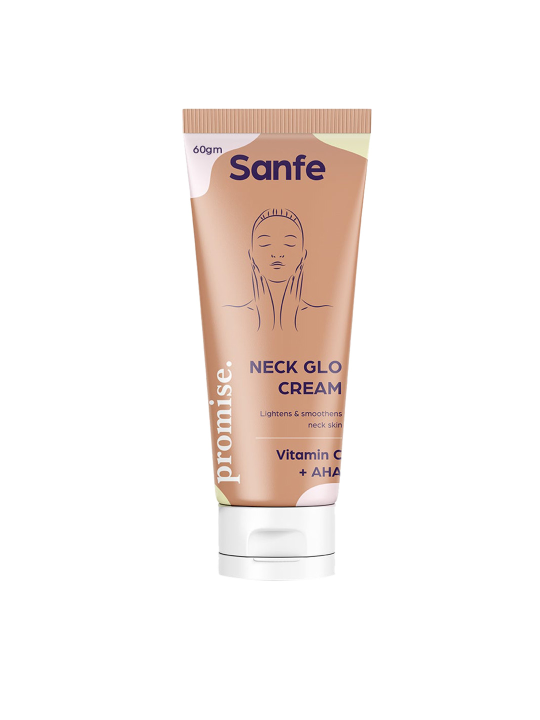 

Sanfe Promise Neck Glo Cream with Vitamin C & AHA for Neck Lightening - 60 g, Peach