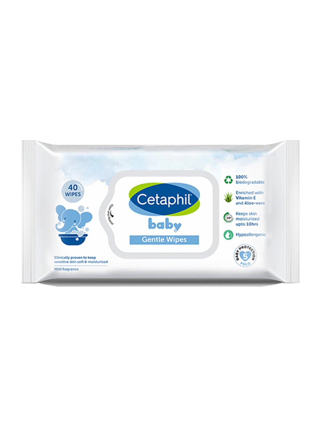 

Cetaphil Baby Gentle Wipes with Aloe Vera & Vitamin E - 40 Wipes, White