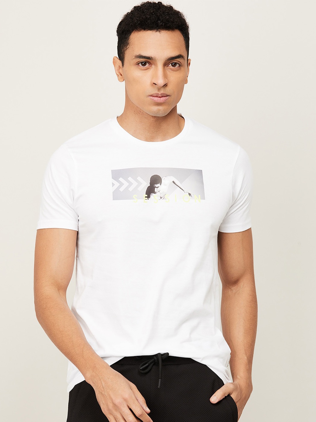 

Kappa Men White Printed Gym T-shirt