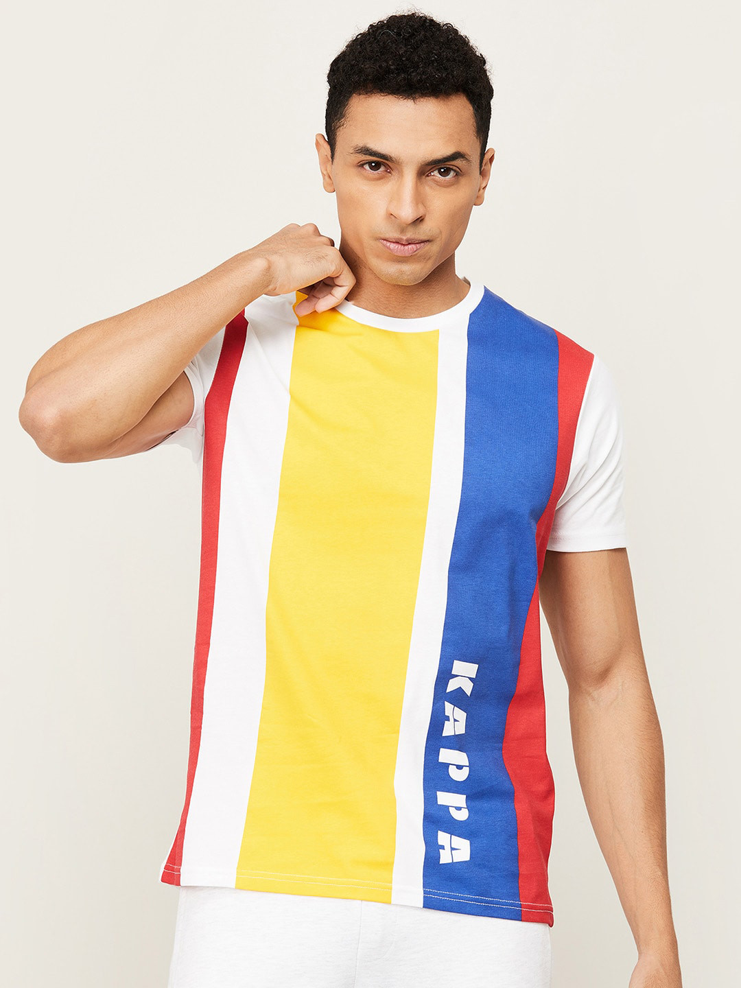 

Kappa Men Multicoloured Colourblocked Training or Gym T-shirt, Multi