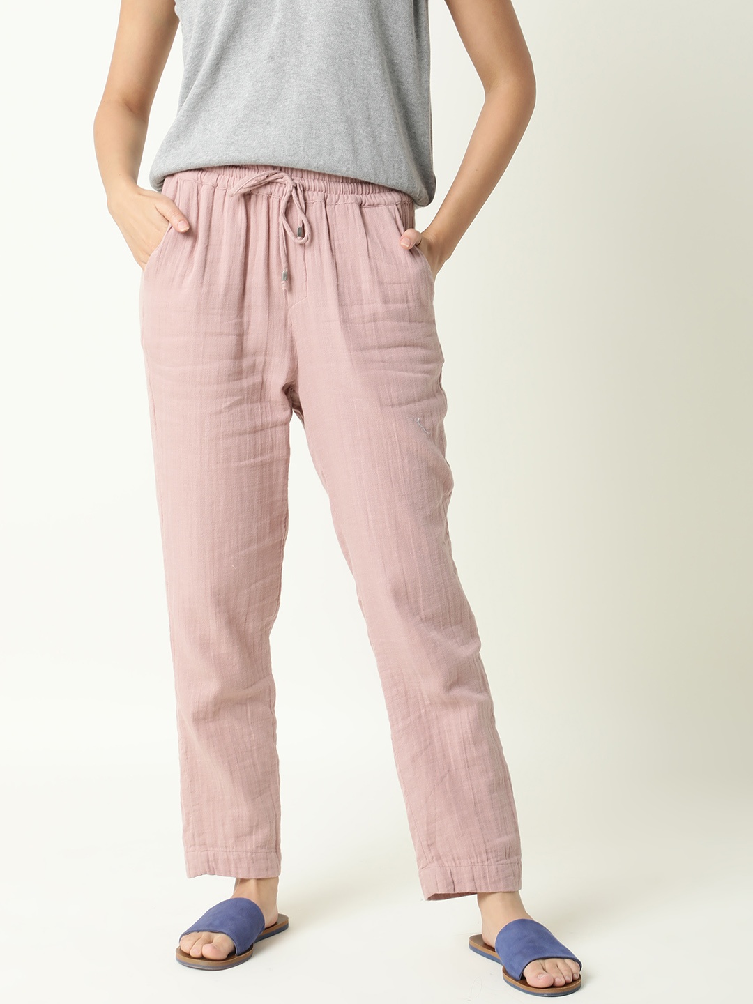 

RAREISM Women Pink Tailored High-Rise Trousers