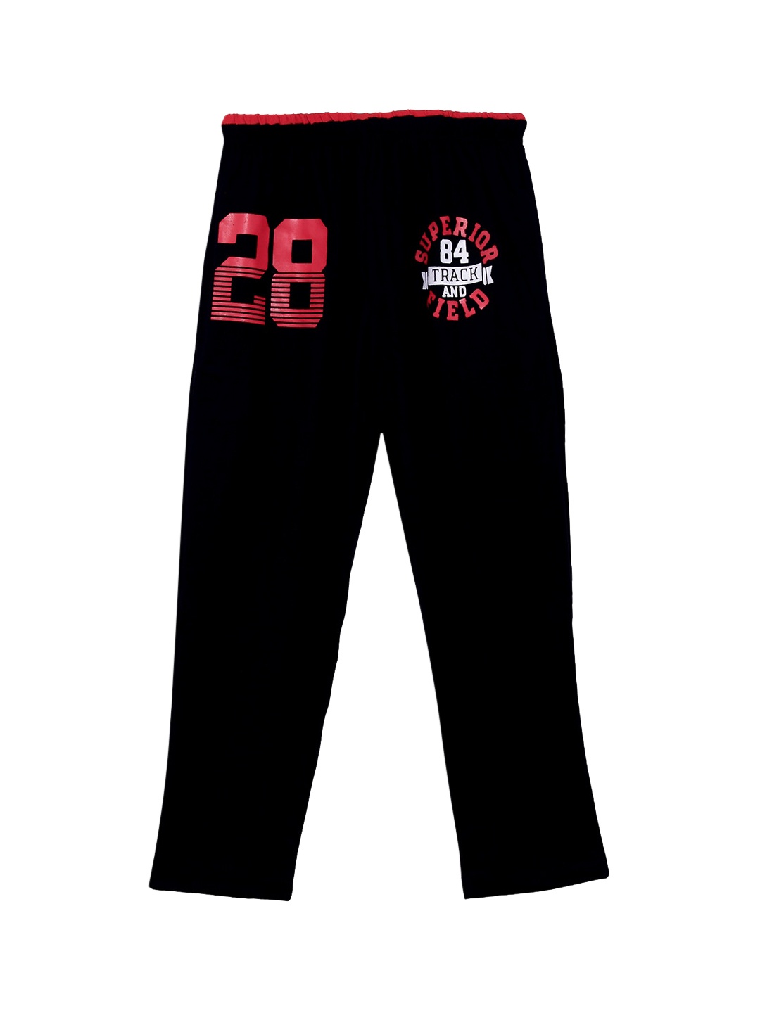 

Fashionable Girls Black Printed Regular Pure Cotton Track Pants