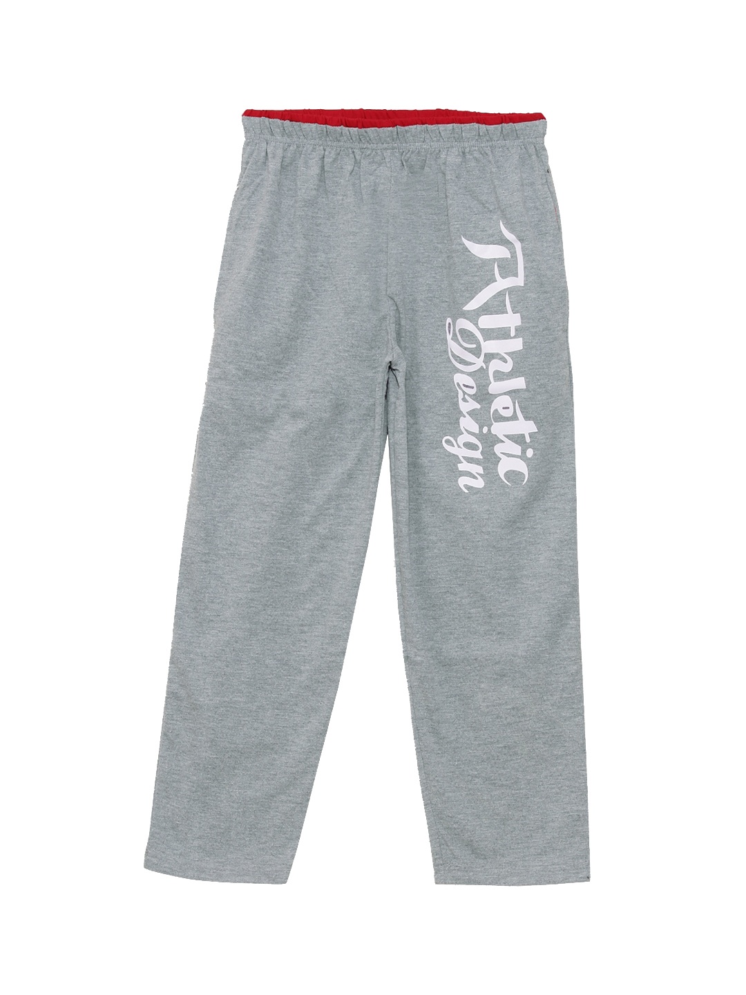 

Fashionable Girls Grey Melange Self Design Pure Cotton Track Pants