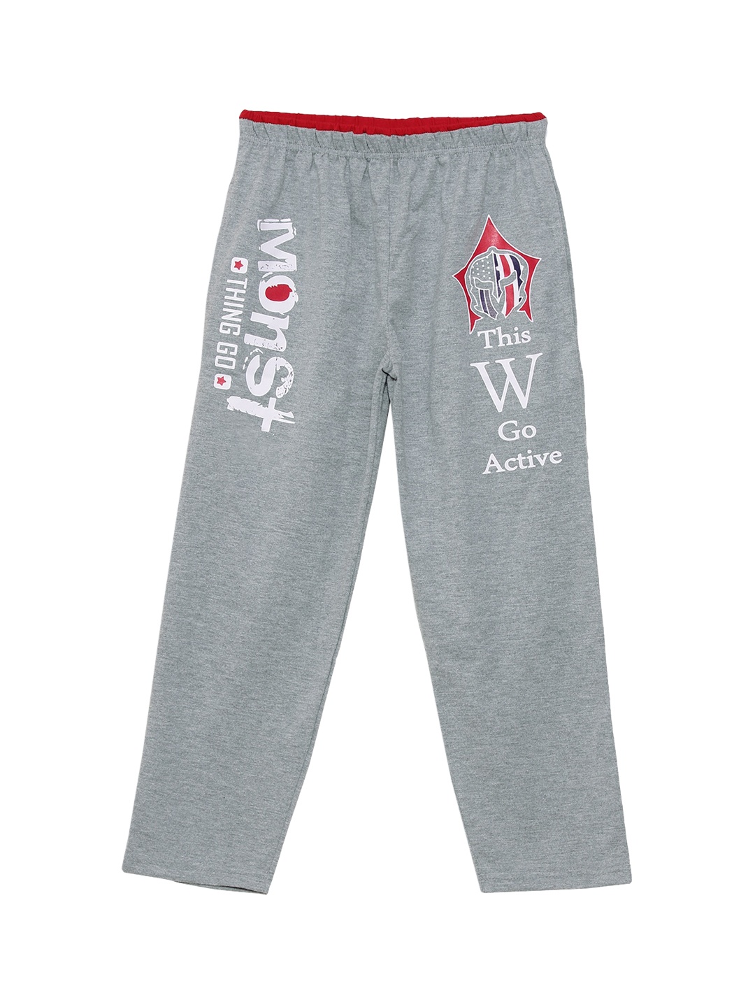 

Fashionable Girls Grey Melange Pure Cotton Track Pants