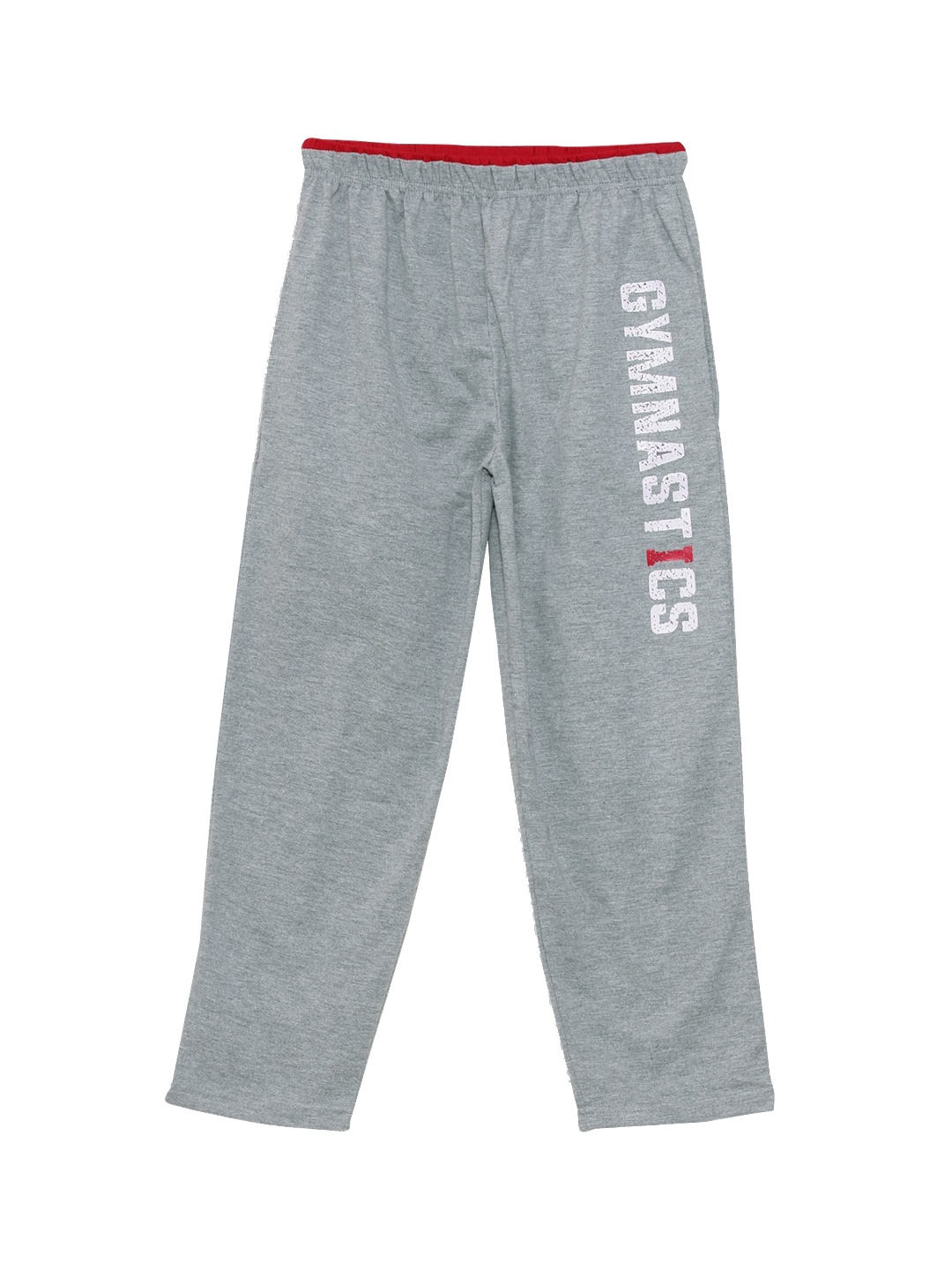 

Fashionable Girls Grey Melange Solid Pure Cotton Track Pants