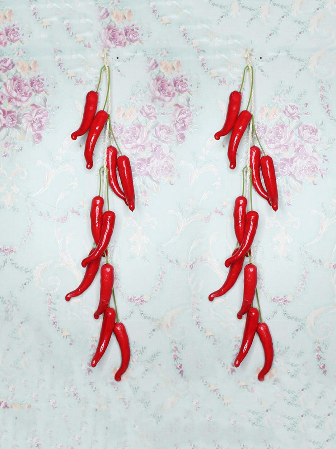 

Wonderland Set of 2 Red & Green Artificial Chilli Strings