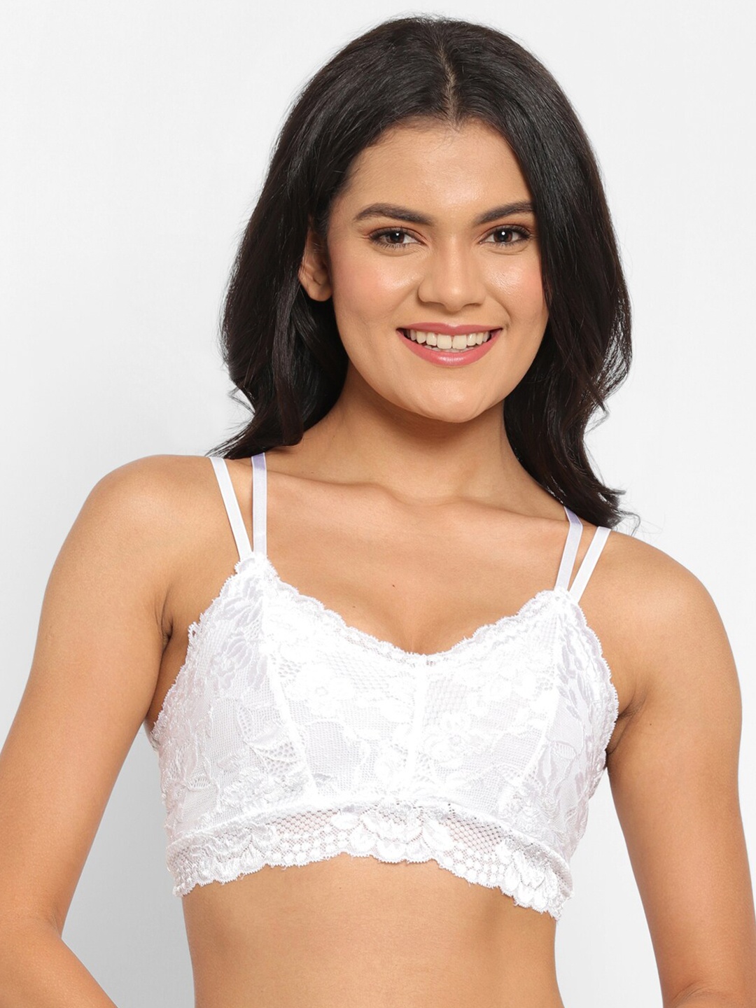 

N-Gal White Floral Bralette Bra