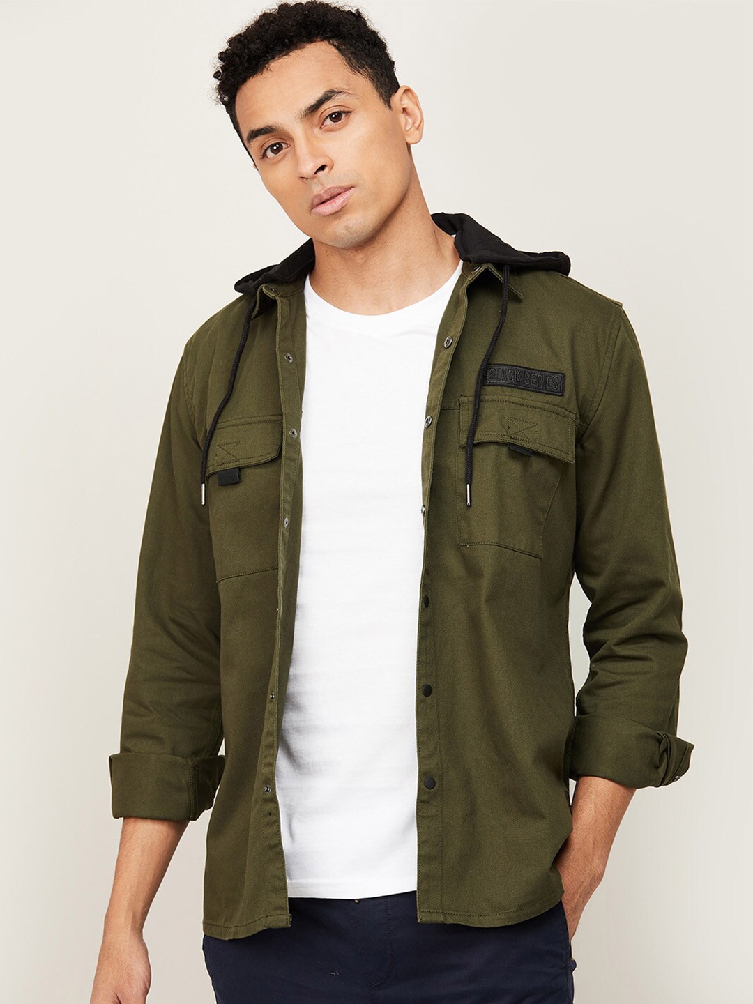 

Bossini Men Olive Green Relaxed Casual Shirt