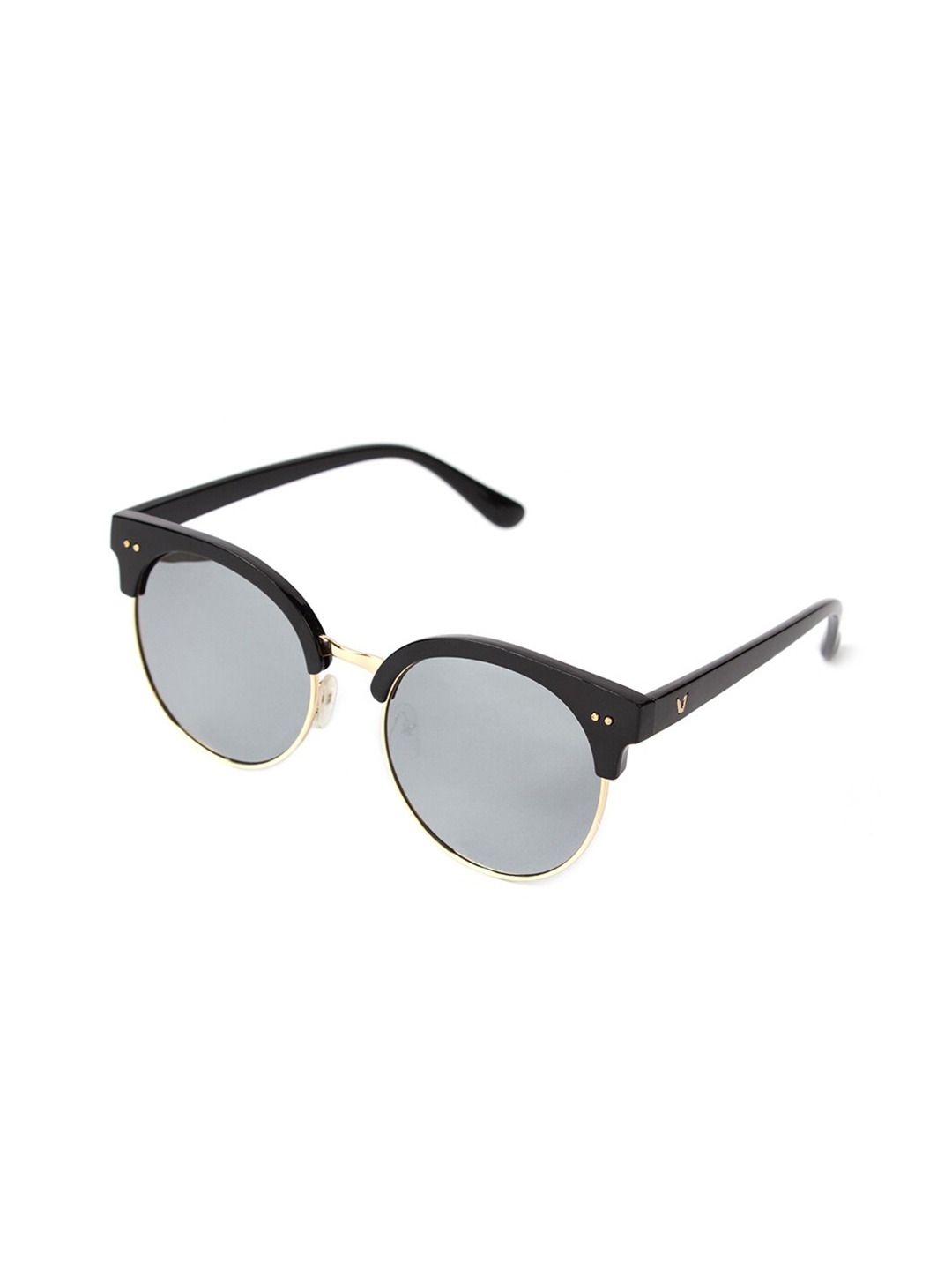 

FUZOKU Unisex Black Lens & Black Oval UV Protected Lens Sunglasses