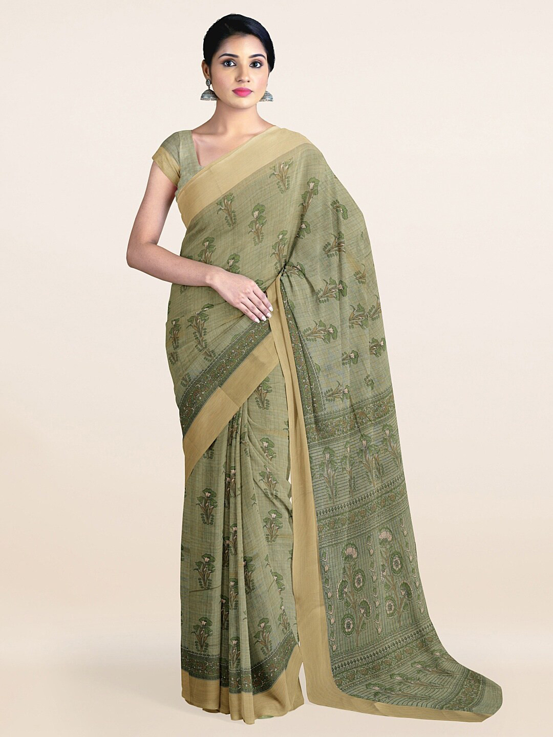 

Pothys Green Floral Saree