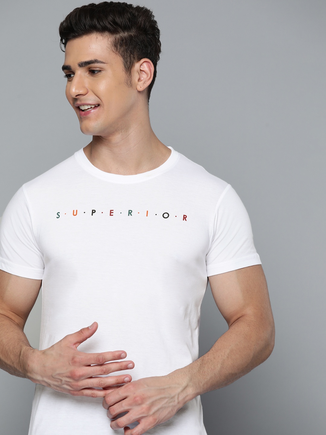 

HERE&NOW Men White Typography Printed T-shirt