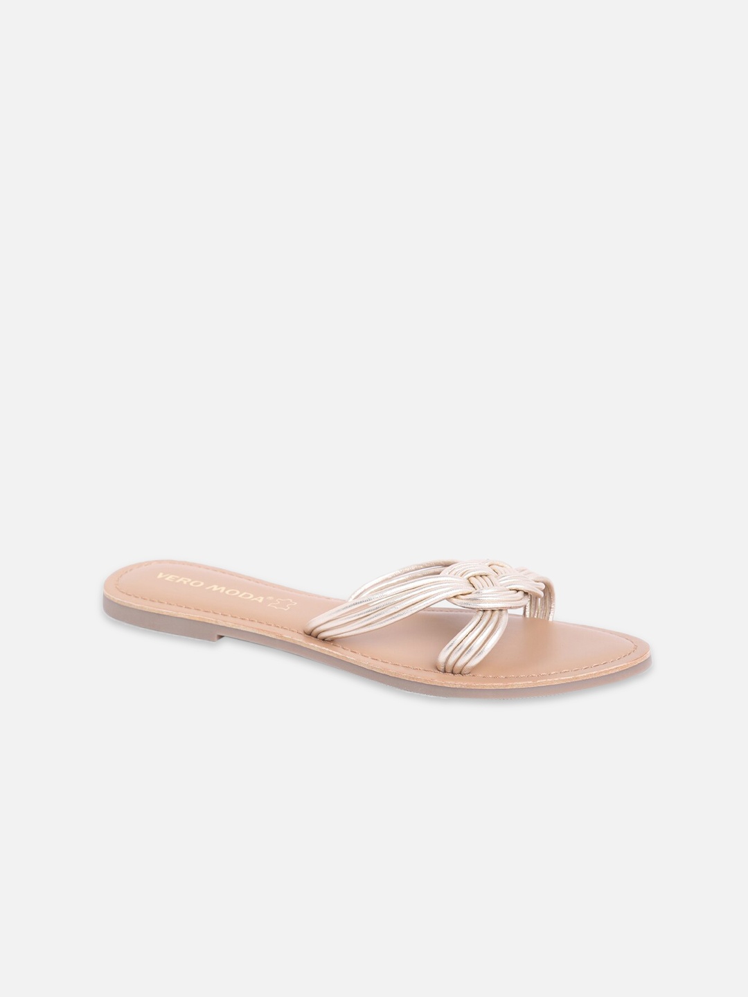 

Vero Moda Women Gold-Toned Open Toe Flats