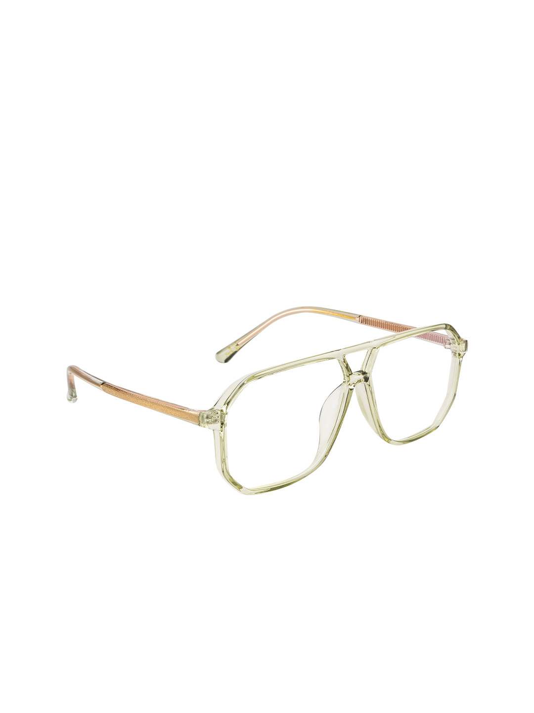 

Ted Smith Unisex Green Solid Blue Light Blocking Computer Glasses Aviator Frames