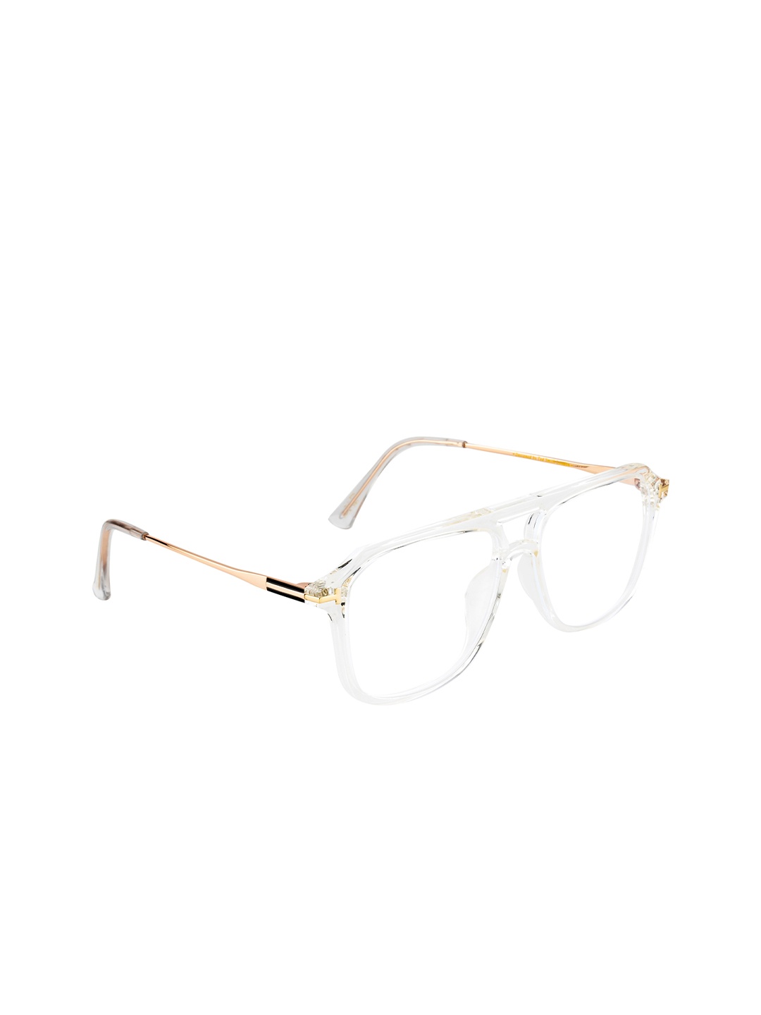 

Ted Smith Unisex Transparent & Gold-Toned Full Rim Blue Light Blocking Computer Aviator Frames - TSI-B005_G.CRY