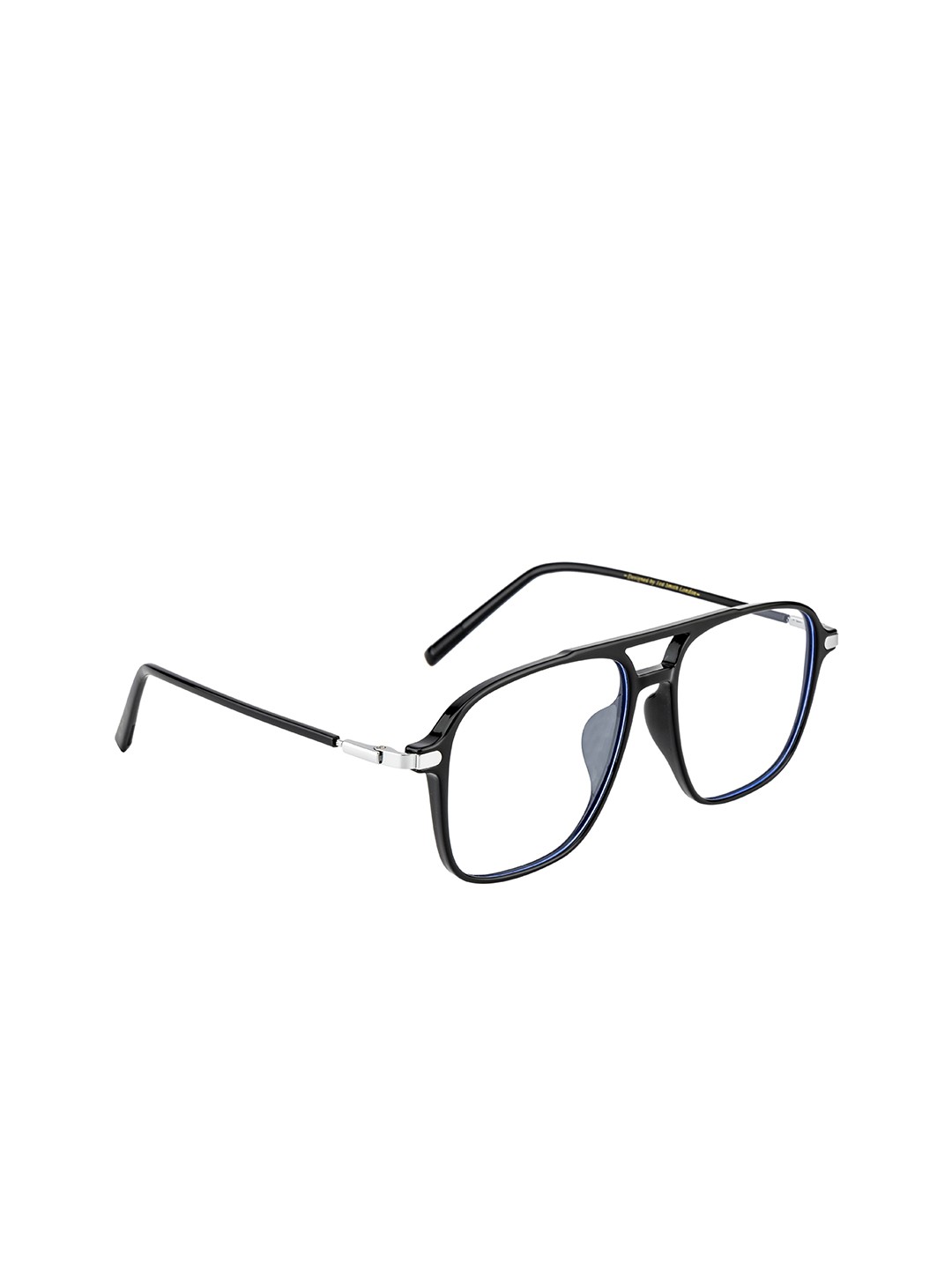 

Ted Smith Unisex Black Full Rim Blue Light Blocking Computer Square Frames TSI-B003_BLK-SIL