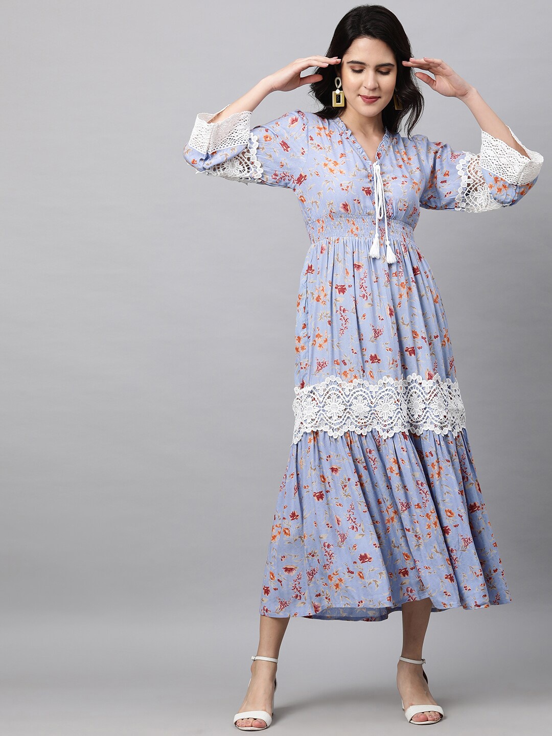 

FASHOR Women Purple Floral Maxi Dress