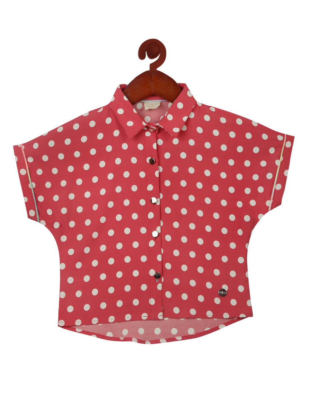 

Tiny Girl Girls Pink Polka Dots Printed Top