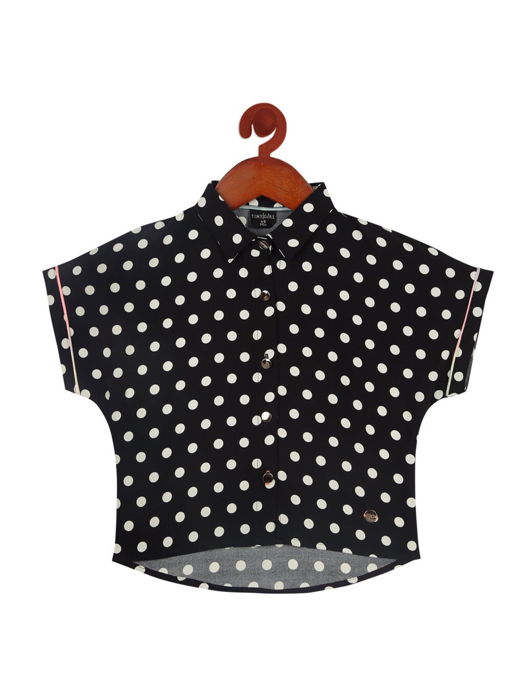 

Tiny Girl Black Polka Dots Printed Top