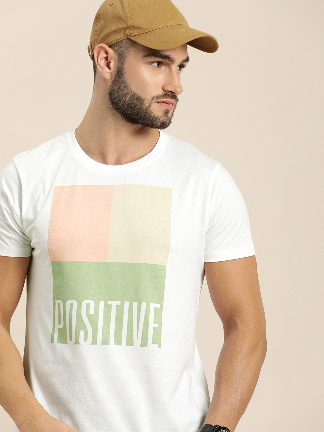 

Moda Rapido Men White Graphic Printed Pure Cotton T-shirt