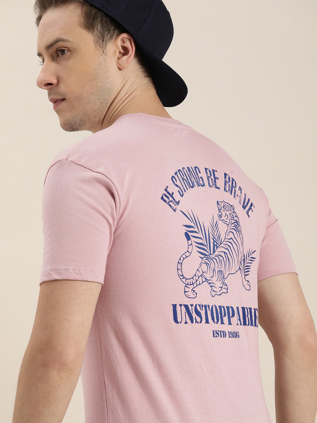 

Moda Rapido Men Pink Typography Printed T-shirt