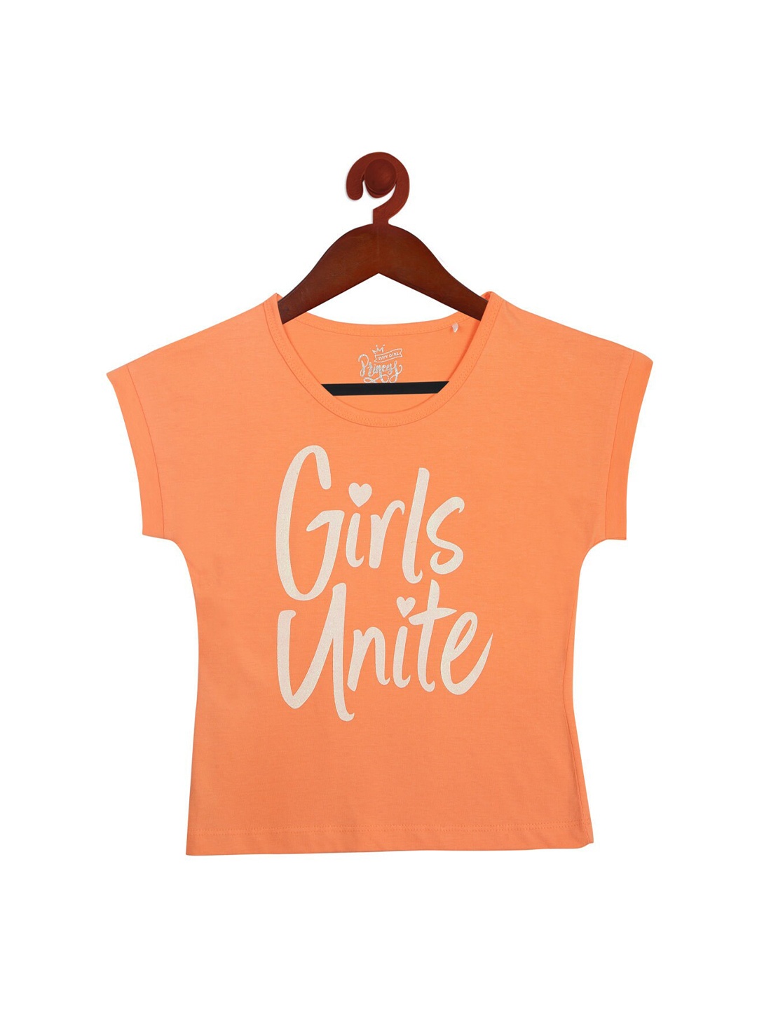 

Tiny Girl Peach-Coloured Printed Top