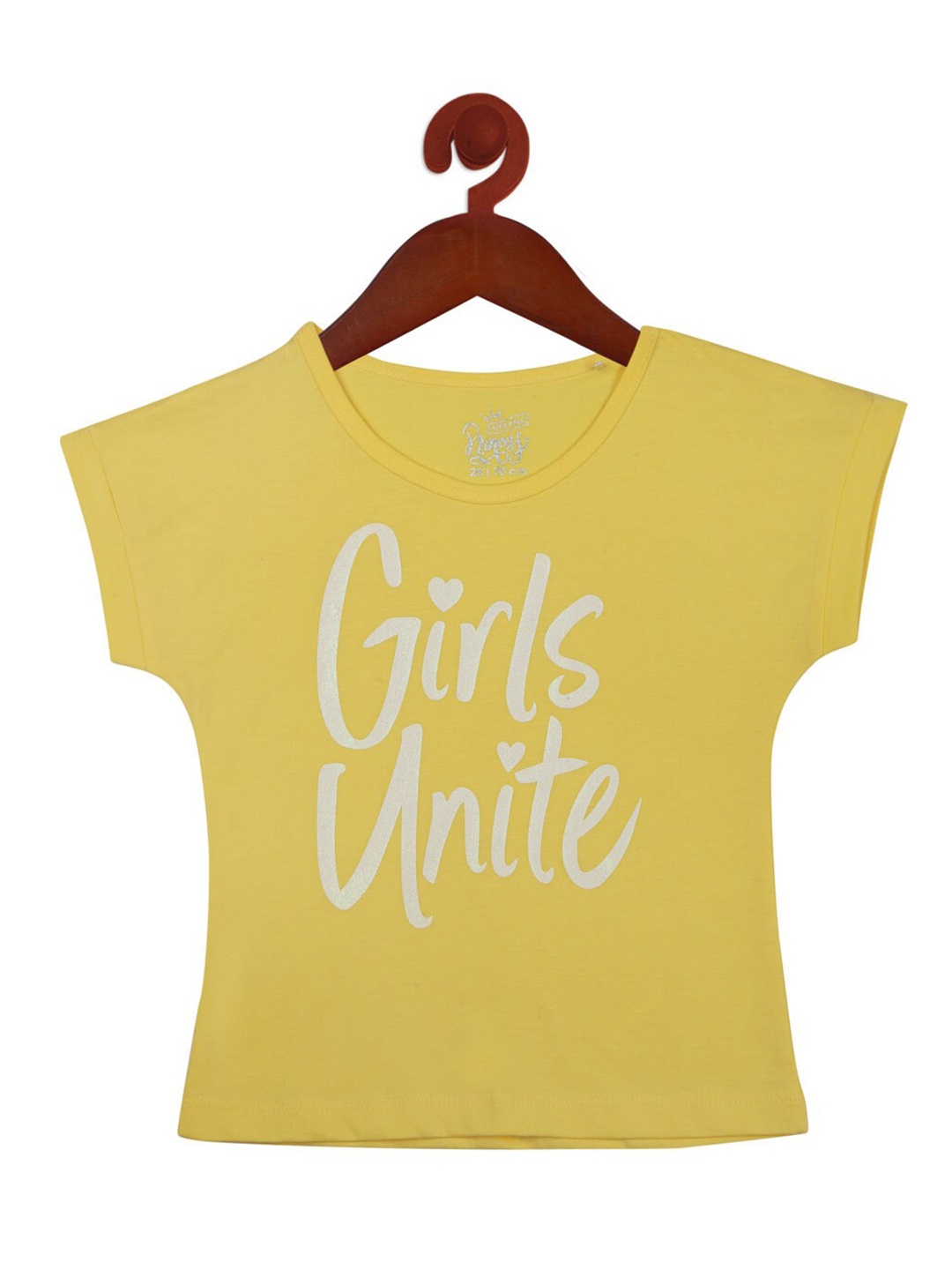 

Tiny Girl Yellow Typography Printed Top