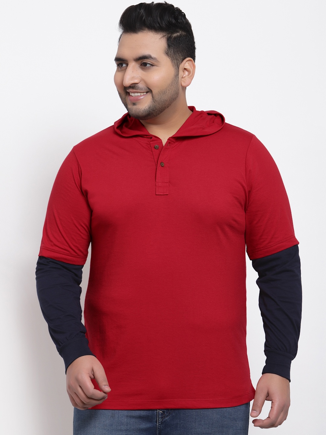 

Kalt Men Red Polo Collar Pockets T-shirt