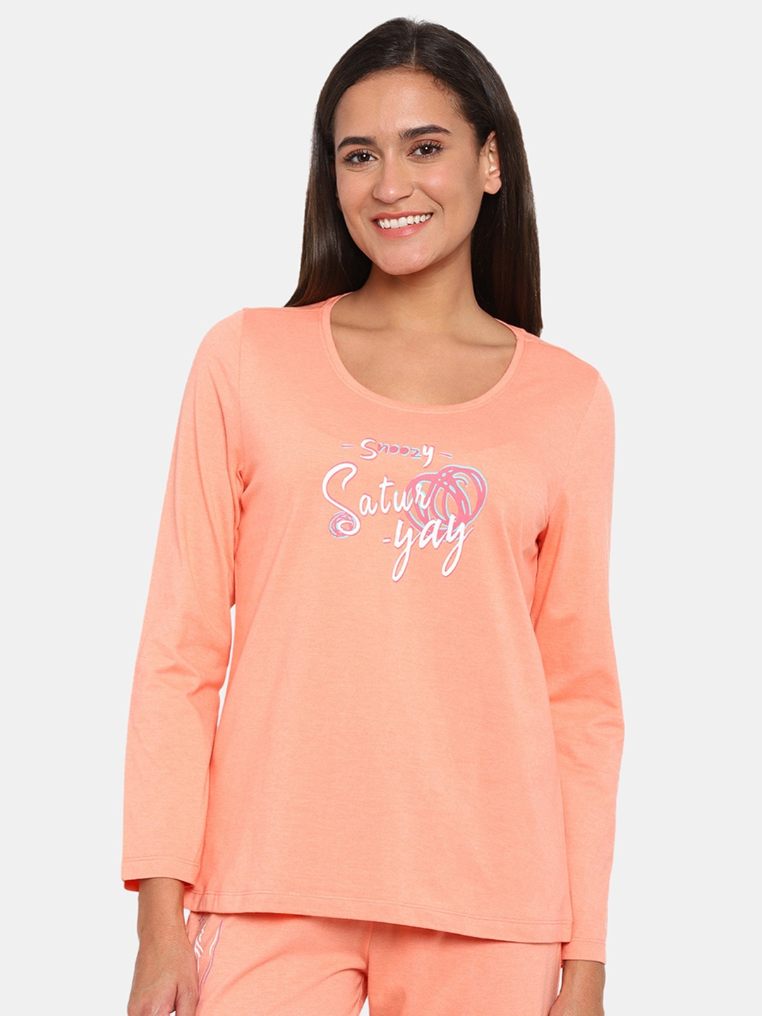 

Rosaline by Zivame Women Orange Printed Top