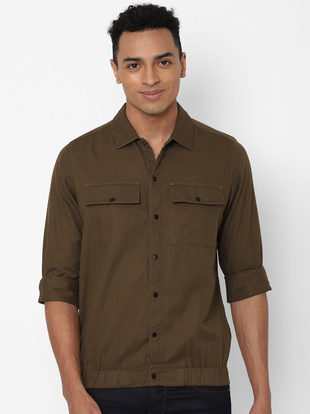 

Allen Solly Sport Men Brown Solid Regular-Fit Pure Cotton Casual Shirt