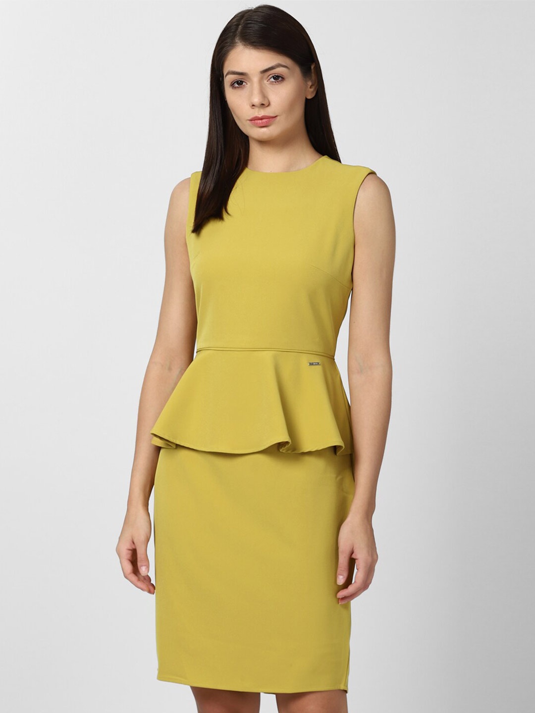 

Van Heusen Woman Yellow Peplum Dress