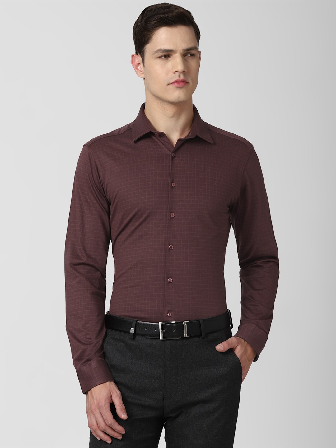 

Van Heusen Men Maroon Slim Fit Formal Shirt