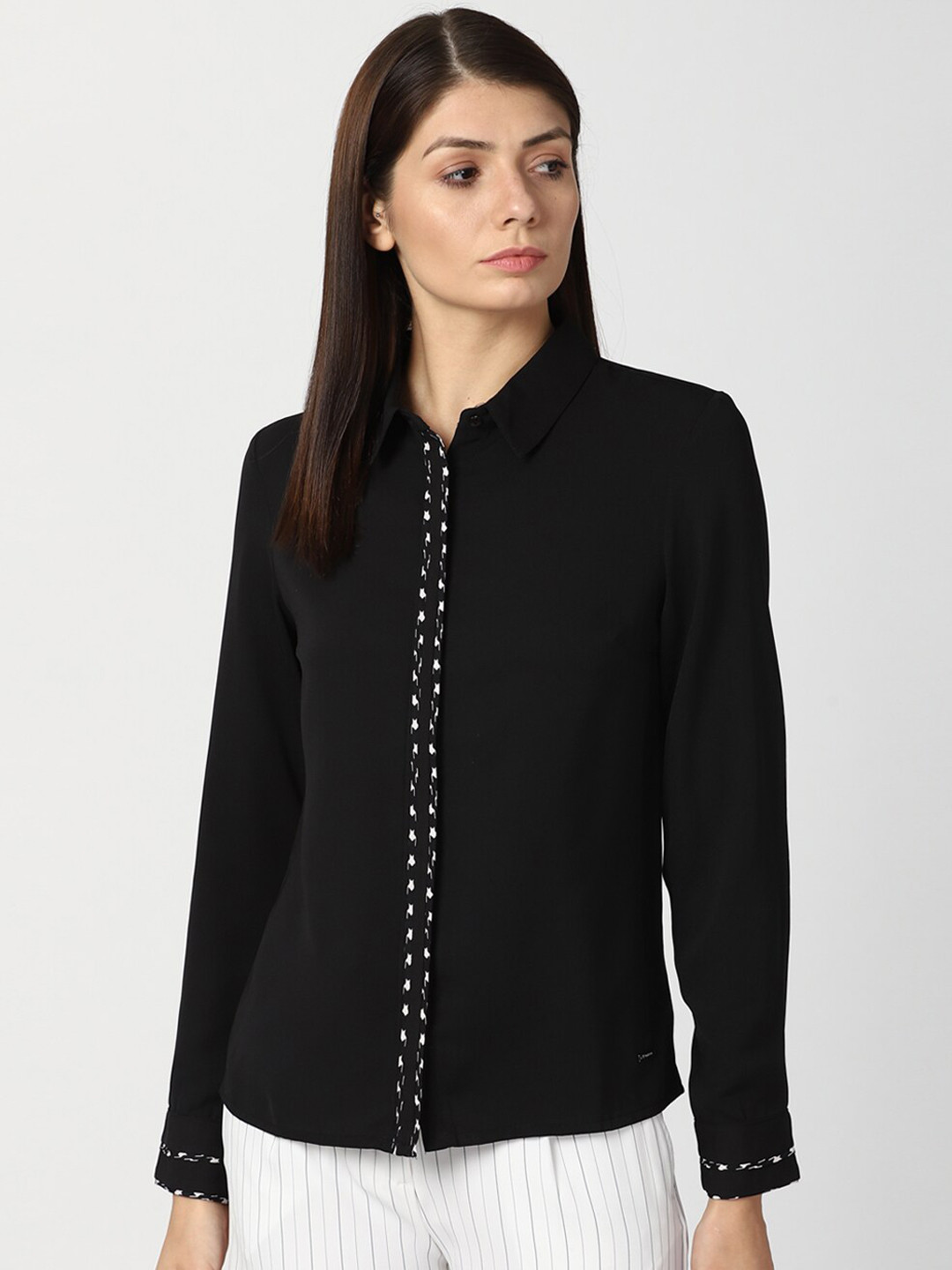 

Van Heusen Woman Women Black Casual Shirt