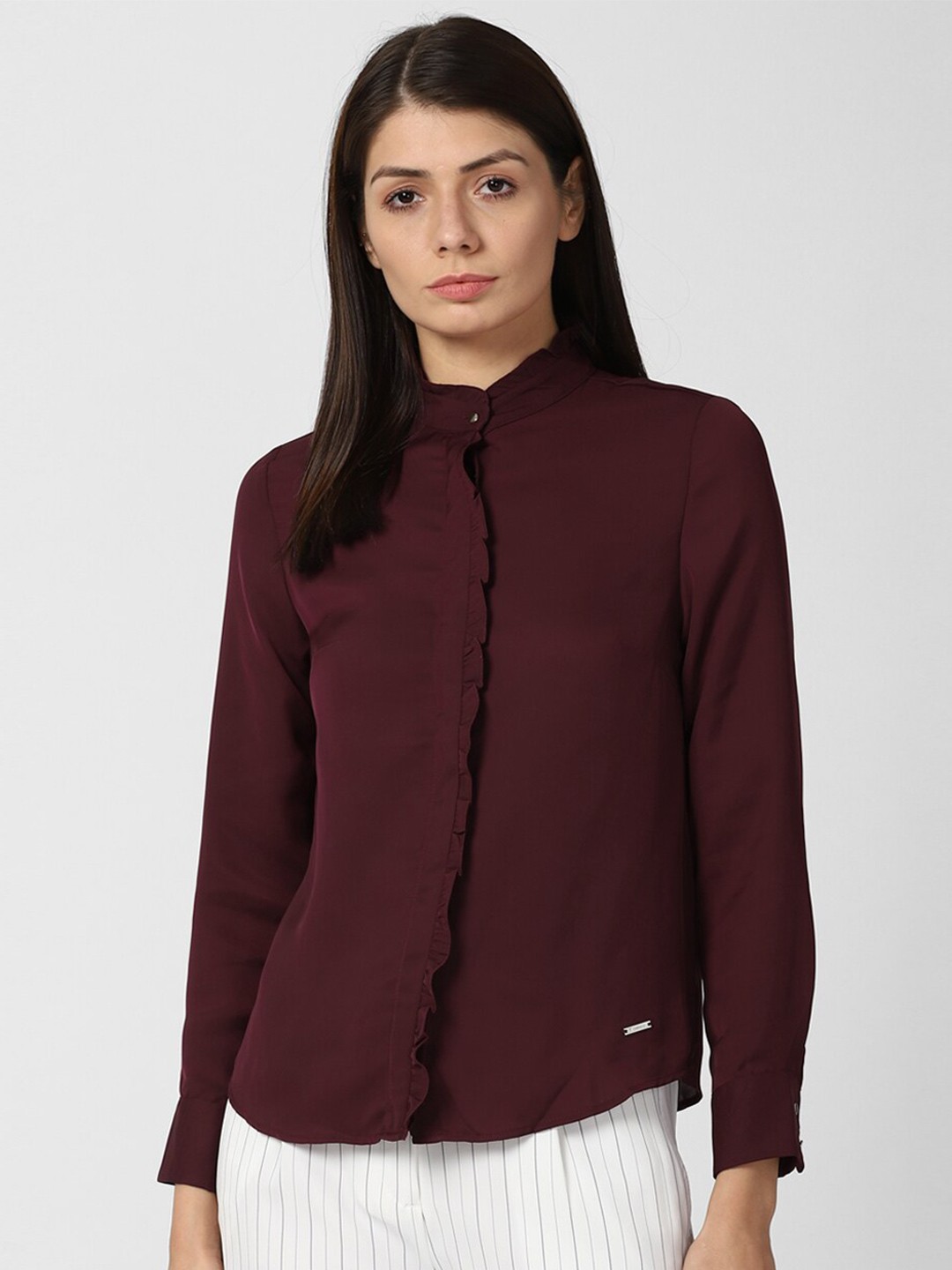 

Van Heusen Woman Women Maroon Casual Shirt