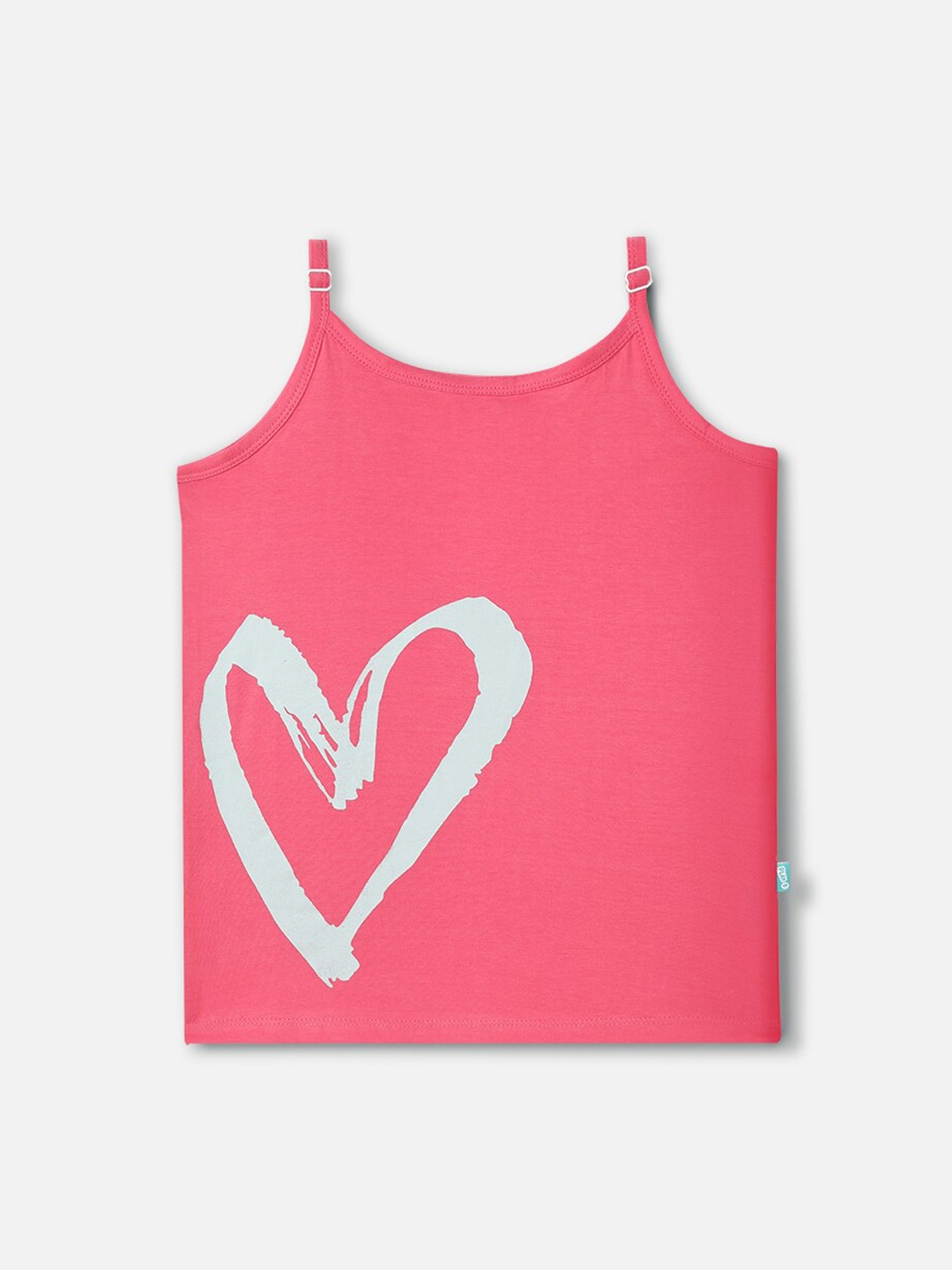 

You Got Plan B Girls Pink Heart Printed Cotton Vest