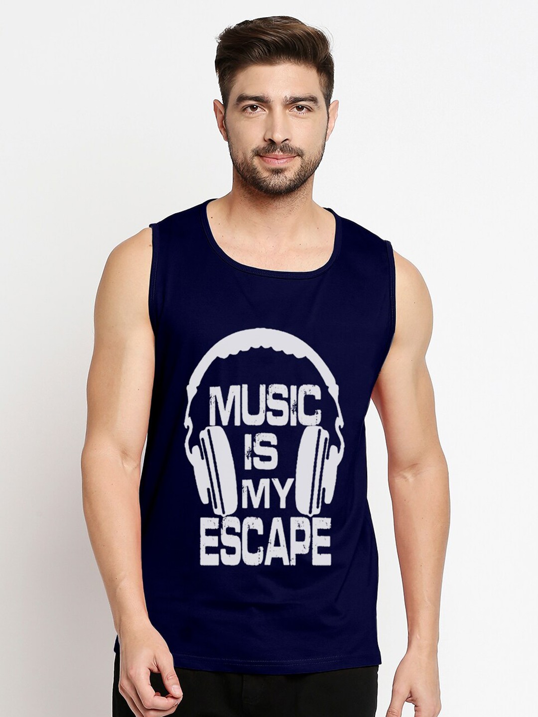 

Blacksmith Men Blue Printed Cotton Training or Gym T-shirt