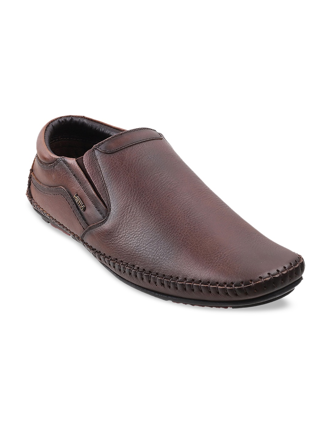 

Metro Men Brown Colourblocked Leather Espadrilles