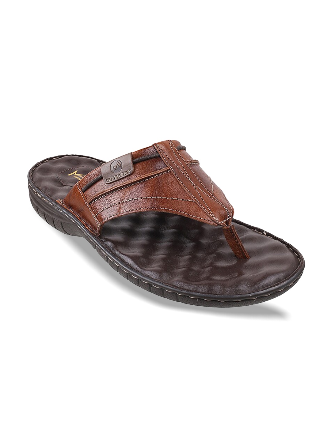 

Metro Men Brown Leather Comfort Sandals