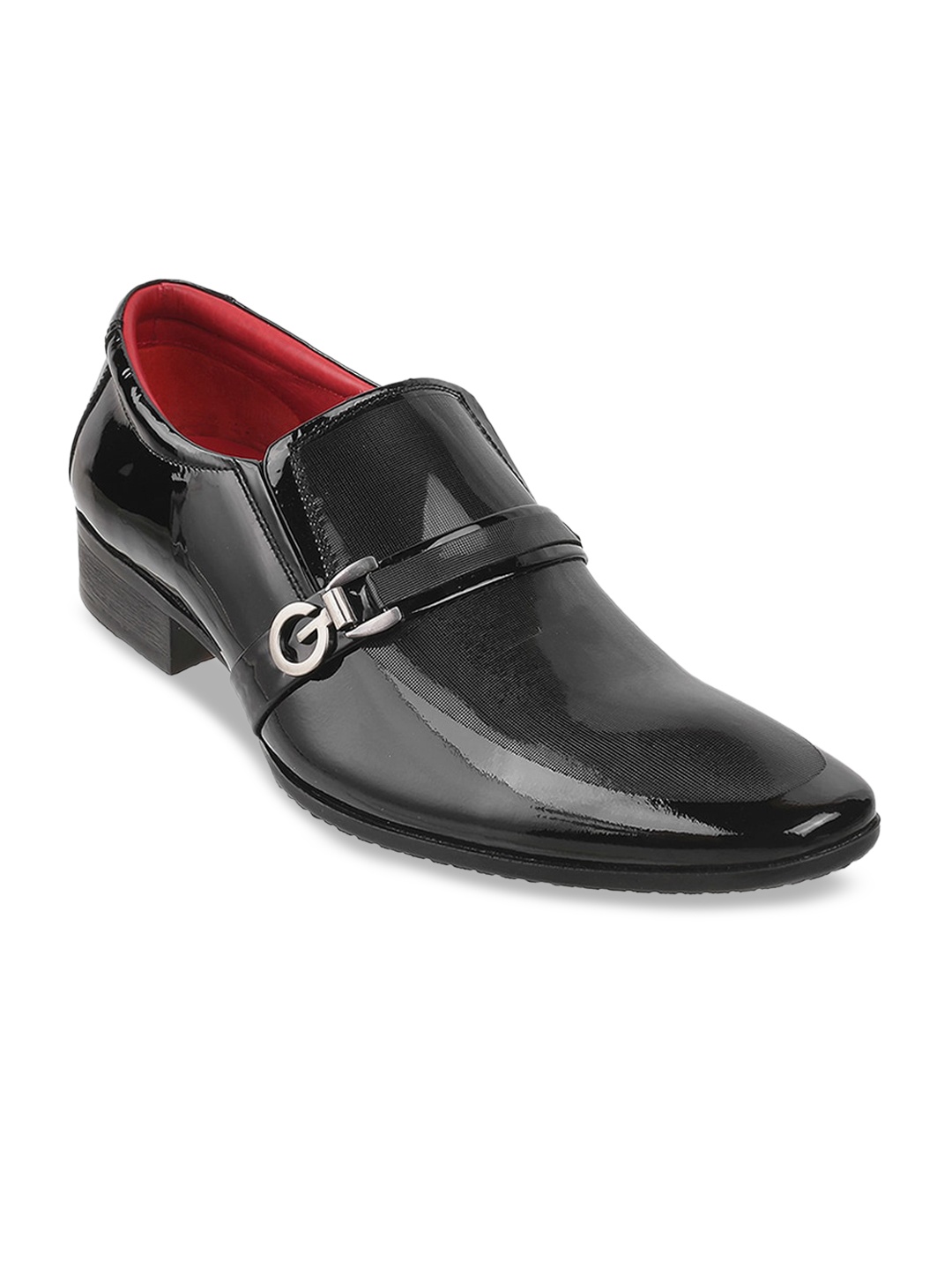 

Metro Men Black Solid Leather Formal Loafers