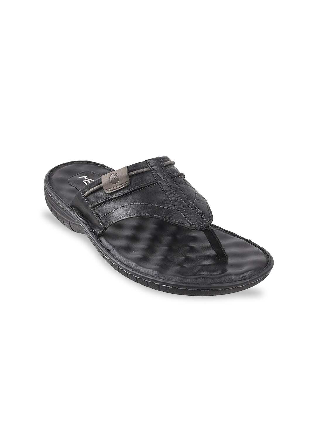 

Metro Men Black Leather Comfort Sandals