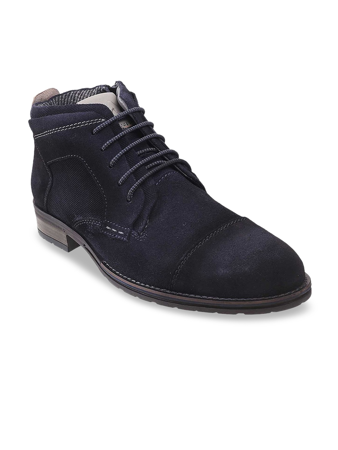 

Metro Men Navy Blue Solid Suede Formal Derbys