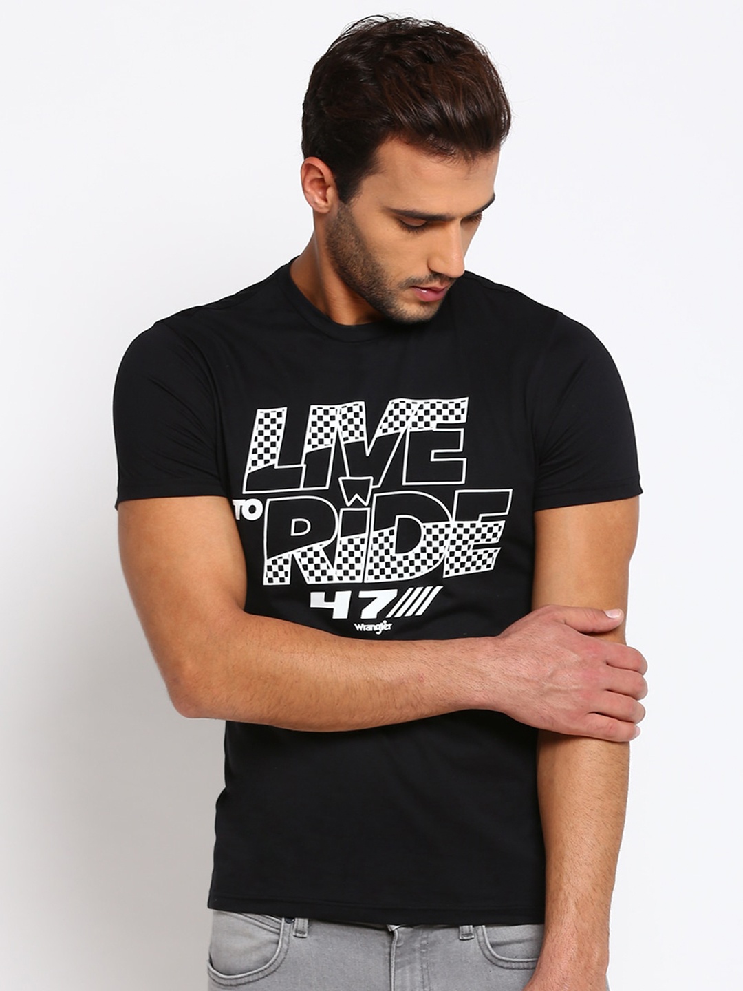 

Wrangler Men Black Typography Printed T-shirt