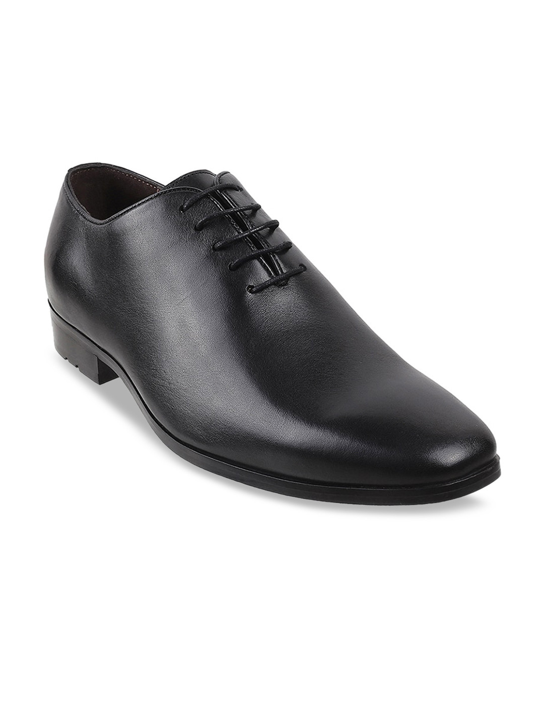 

DAVINCHI Men Black Solid Leather Formal Oxfords
