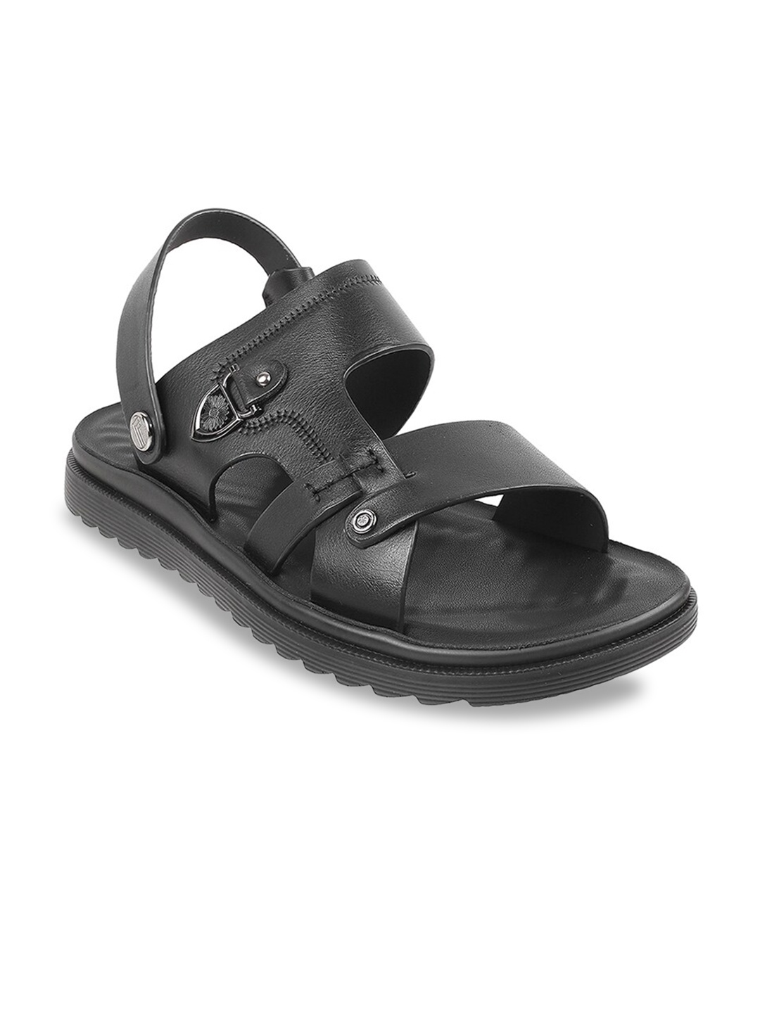 

DAVINCHI Men Black Comfort Sandals