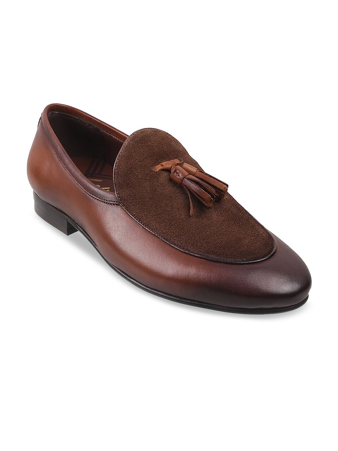 

DAVINCHI Men Brown Solid Leather Formal Slip-On