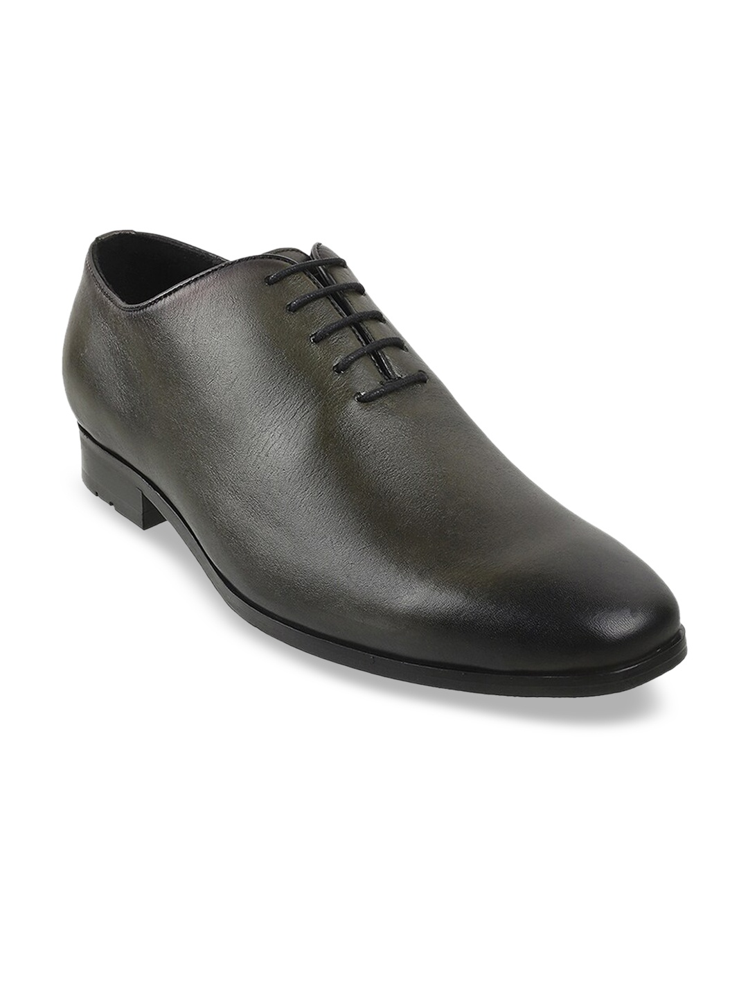 

DAVINCHI Men Olive Solid Leather Formal Orfords