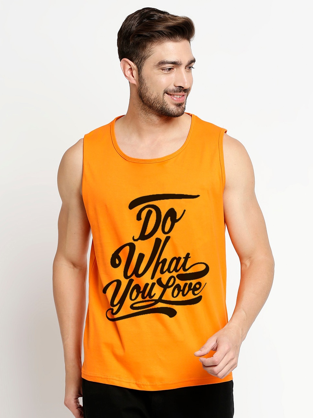 

Blacksmith Men Orange Typography Printed Training or Gym T-shirt